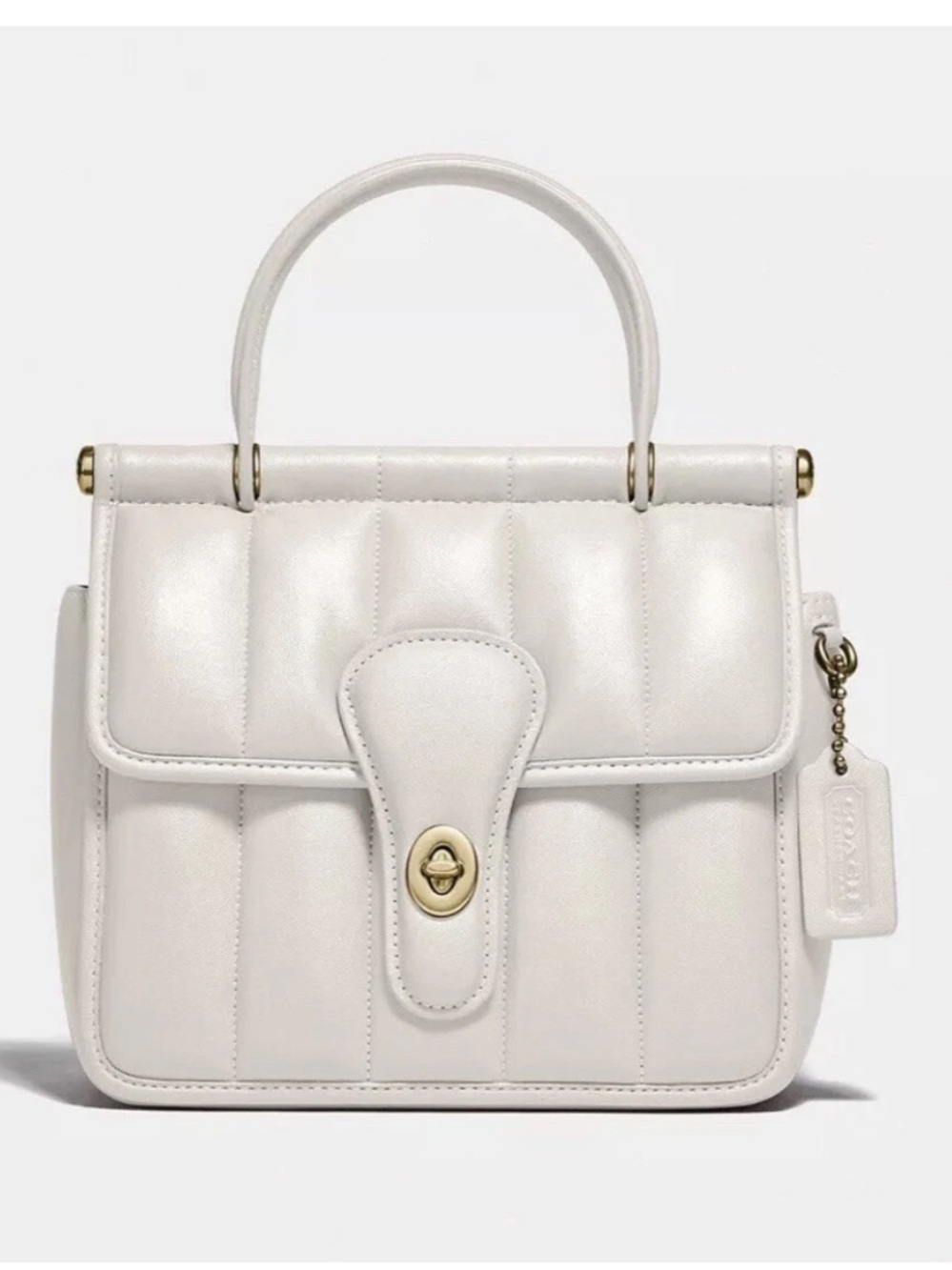 Coach Willis18 Top Handle Turnlock Quilted Crossbody Special Edition Gold Chain
